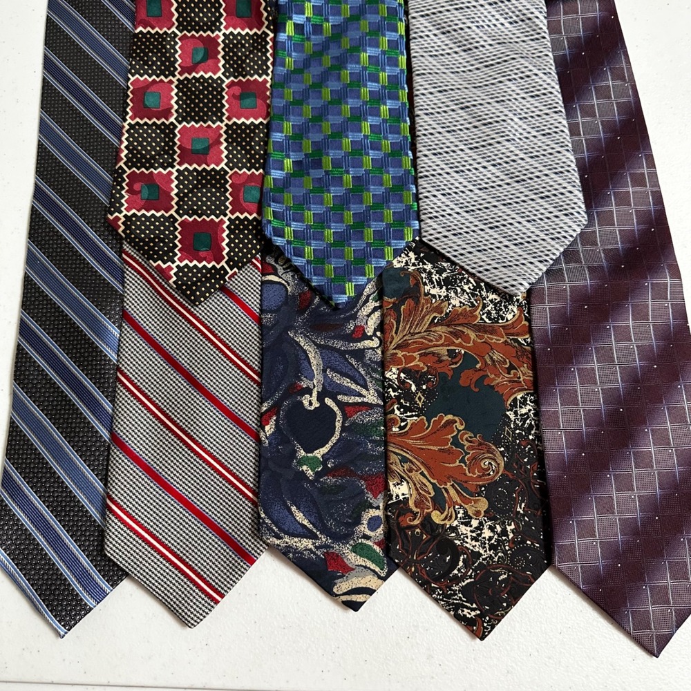 Designer 100% Silk‎ Tie Lot 8pc Tommy Hilfiger Calvin Klein Perry Ellis Cremieux